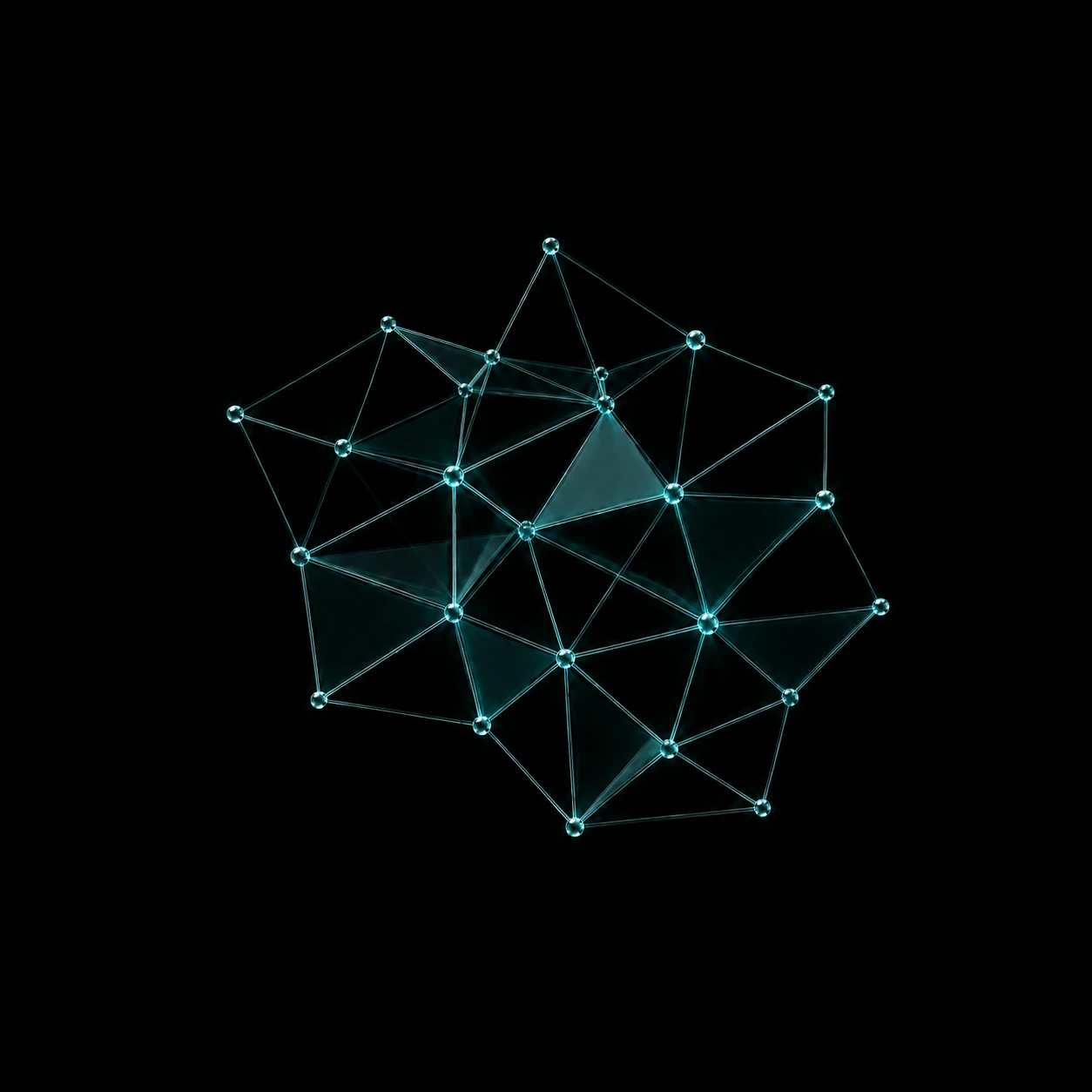 A luminous connected network representing Kawabunga’s knowledge graph